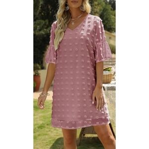 NEW Woman's Swiss Dot Flowy Dress